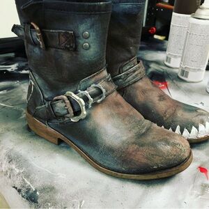 Women’s Brown Leather Boots, low rise.